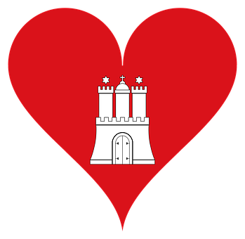 Red Heart Castle Emblem PNG Image