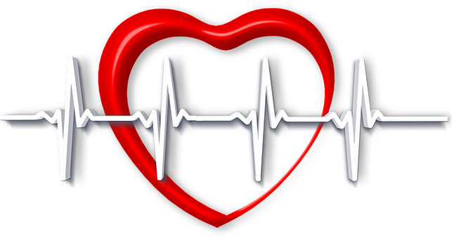 Red Heart Electrocardiogram Pulse PNG Image