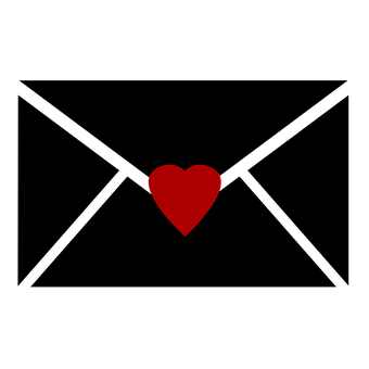 Red Heart Iconon Black Background PNG Image