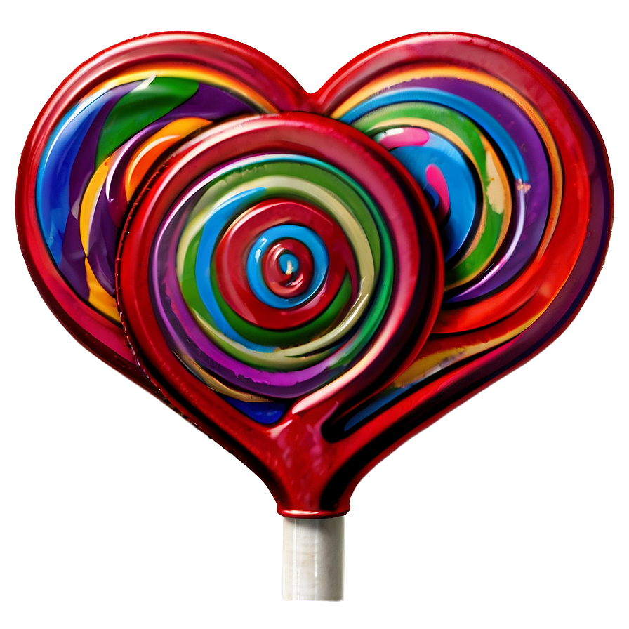 Red Heart Lollipop Png 06292024 PNG Image