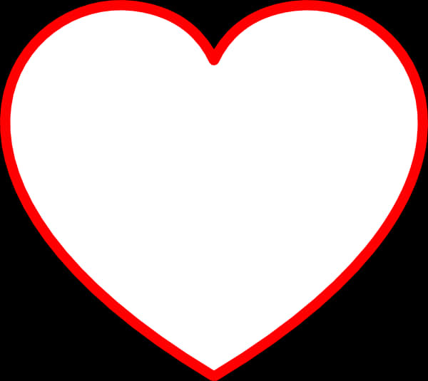 Red Heart Outlineon Black Background PNG Image