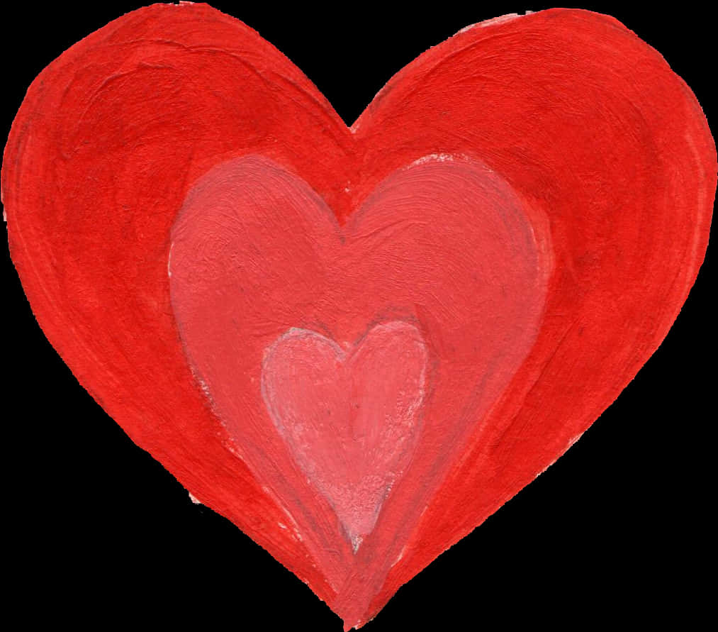 Red Heart Paint Texture PNG Image