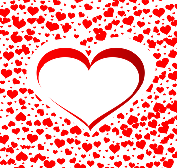 Red Heart Pattern Background PNG Image