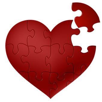 Red Heart Puzzle Missing Piece PNG Image