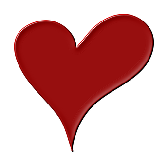 Red Heart Shape Graphic PNG Image