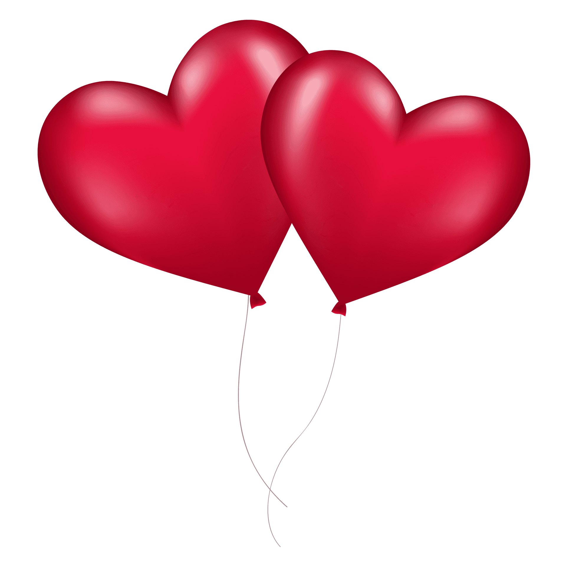 Red Heart Shaped Balloons PNG Image