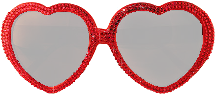 Red Heart Shaped Sunglasses PNG Image