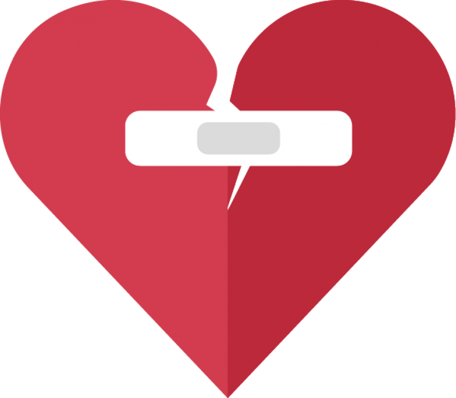 Red Heart Vector Broken Piece PNG Image