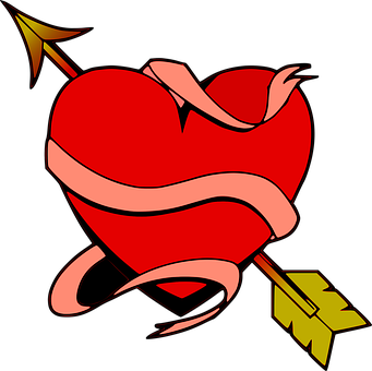 Red Heart With Arrow PNG Image