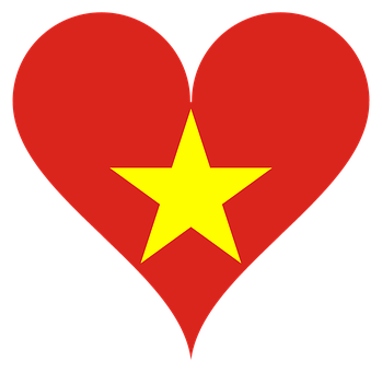 Red Heart Yellow Star PNG Image