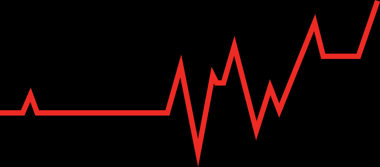 Red Heartbeat Lineon Black Background PNG Image