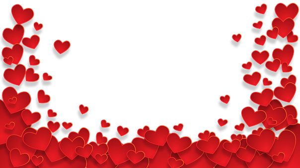 Red Hearts Black Background PNG Image