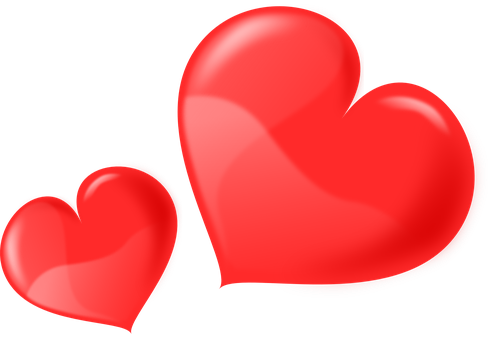 Red Hearts Black Background PNG Image