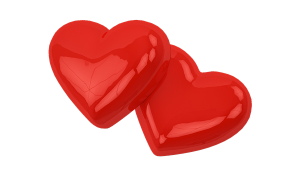 Red Hearts Black Background PNG Image