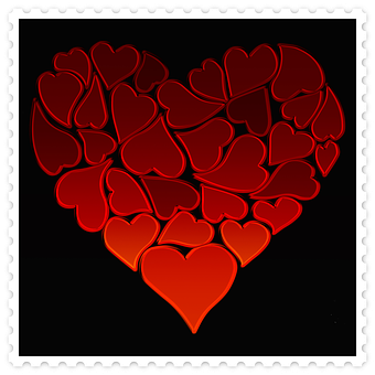 Red Hearts Collage PNG Image