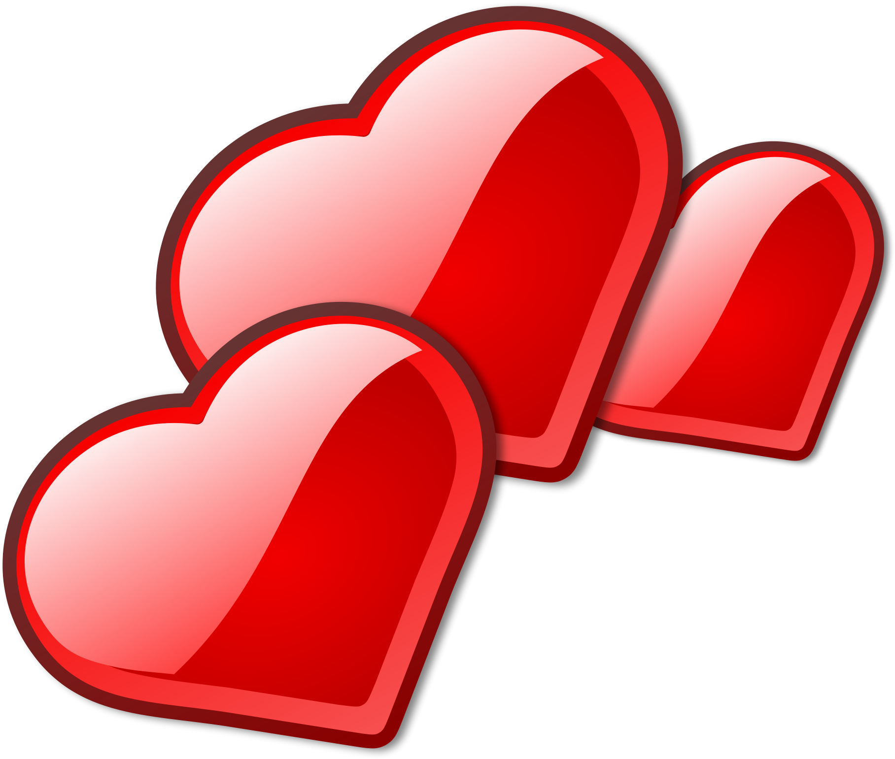 Red Hearts Illustration PNG Image