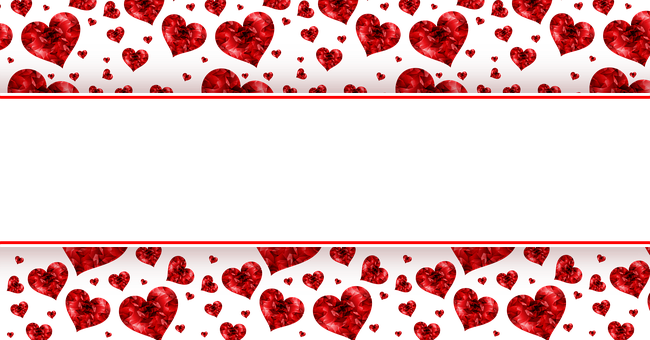 Red Hearts Love Banner Background PNG Image