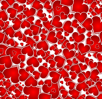 Red Hearts Pattern Background PNG Image