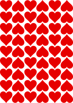 Red Hearts Pattern Background PNG Image