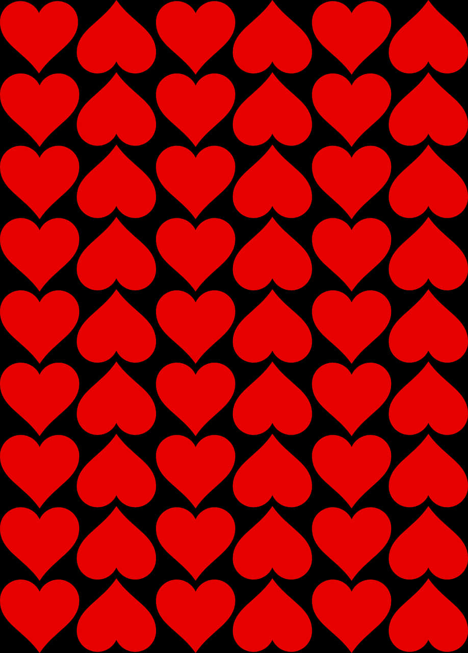 Red Hearts Pattern Background PNG Image