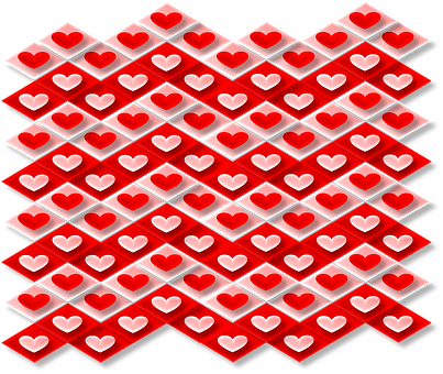 Red Hearts Pattern PNG Image