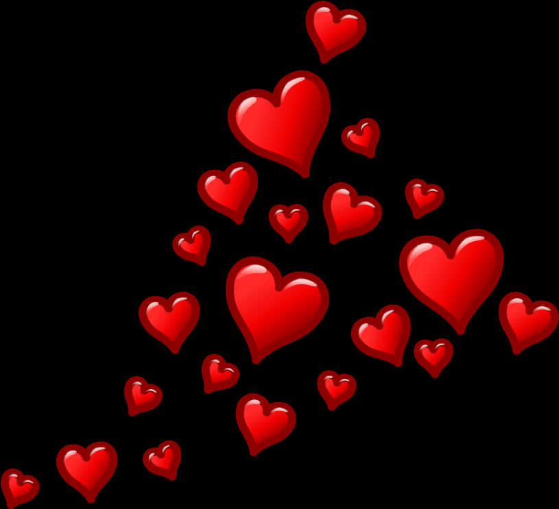 Red Hearts Transparent Background PNG Image