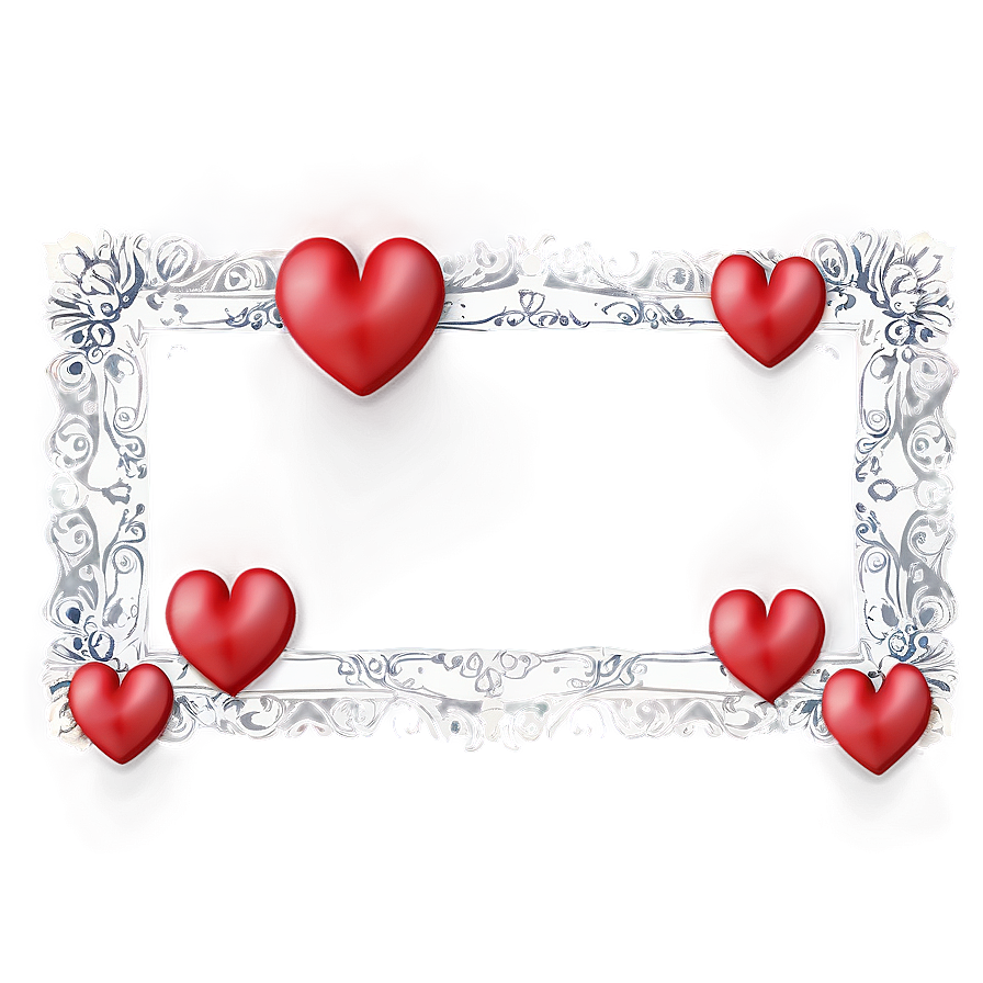 Red Hearts Valentines Frame Png Guf PNG Image