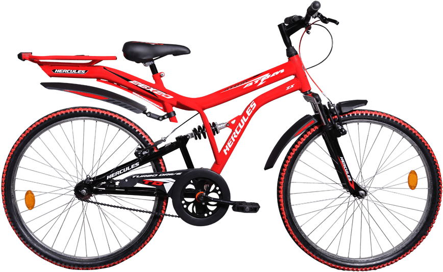 Red Hercules M T B Bicycle PNG Image