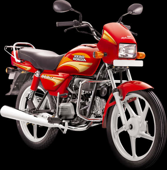 Red Hero Honda Motorcycle PNG Image