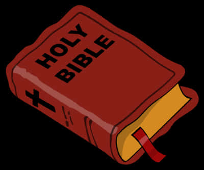 Red Holy Bible Cartoon PNG Image