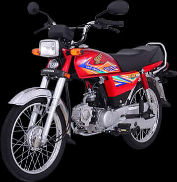 Red Honda C D70 Motorcycle PNG Image