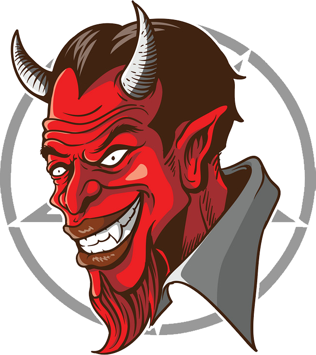 Red Horned Demon Illustration PNG Image