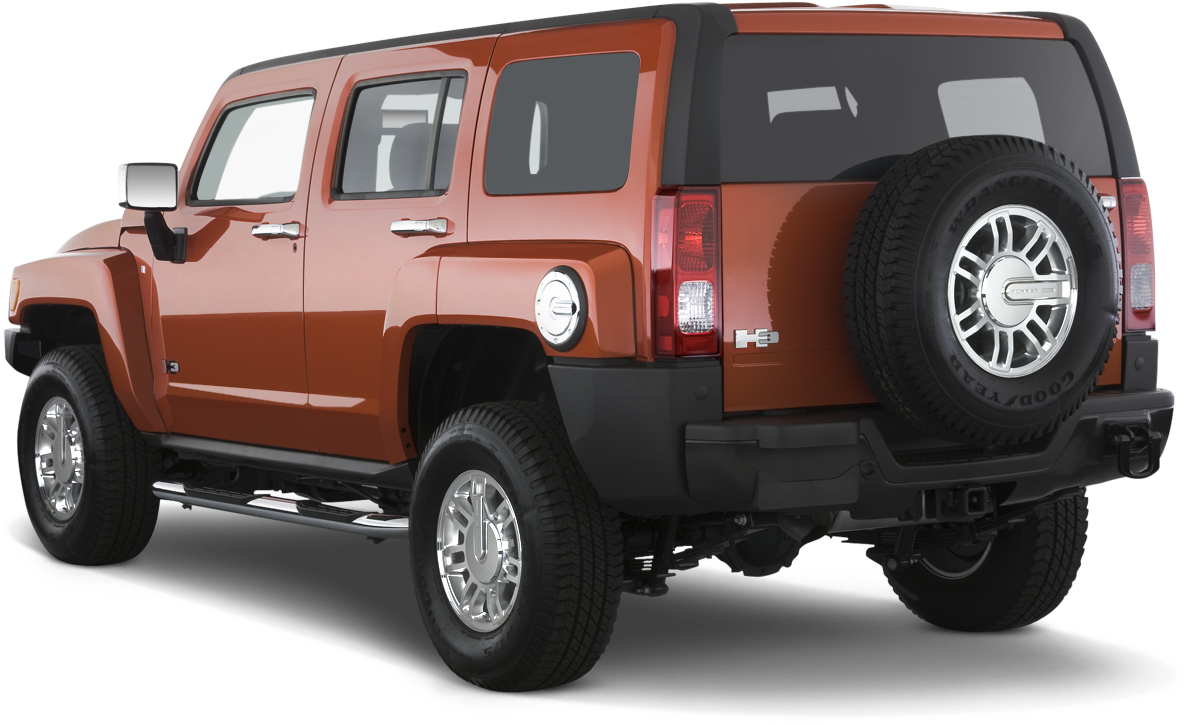 Red Hummer H3 S U V Side View PNG Image