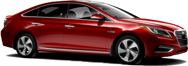 Red Hyundai Sedan Side View PNG Image