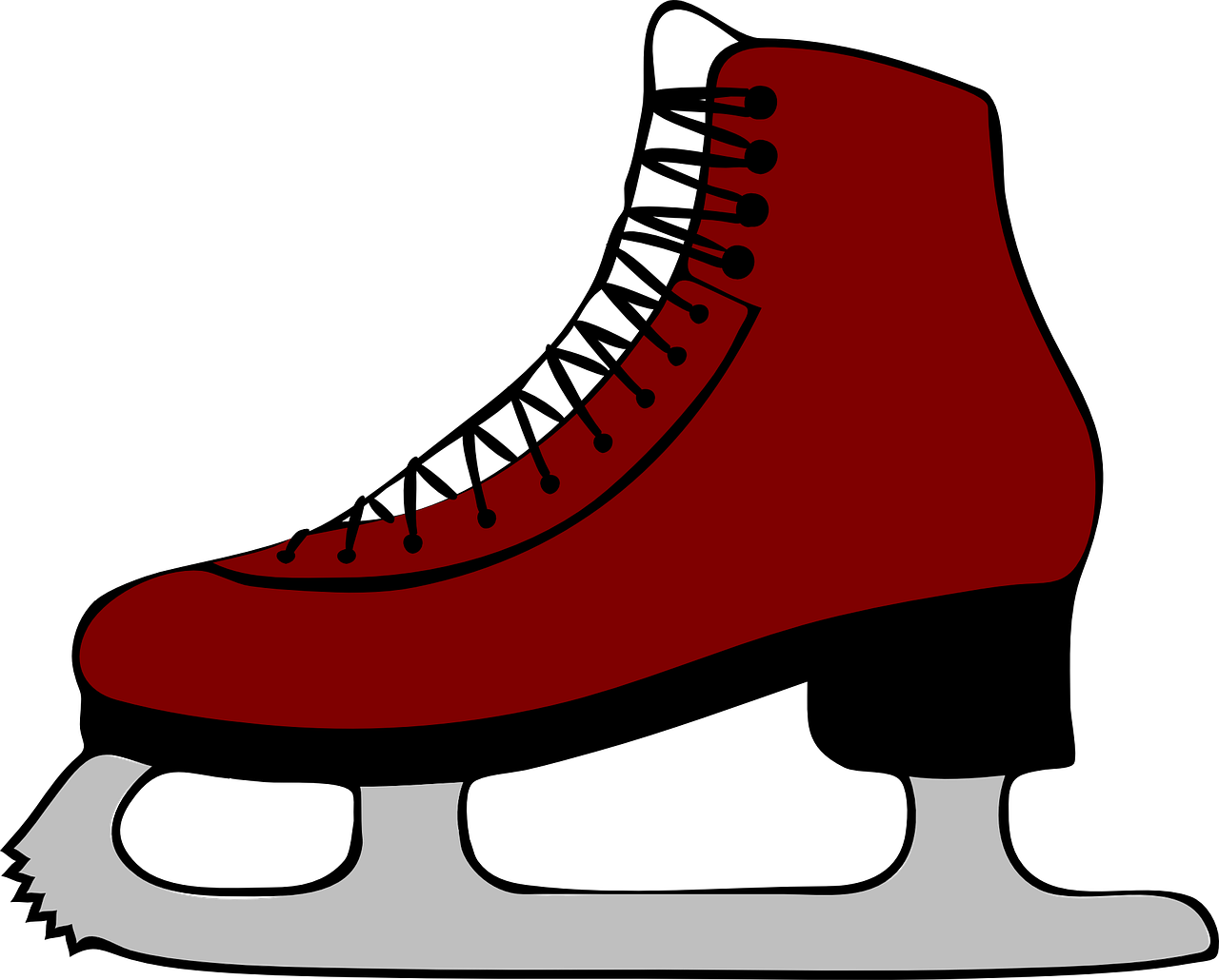 Red Ice Skate Illustration PNG Image