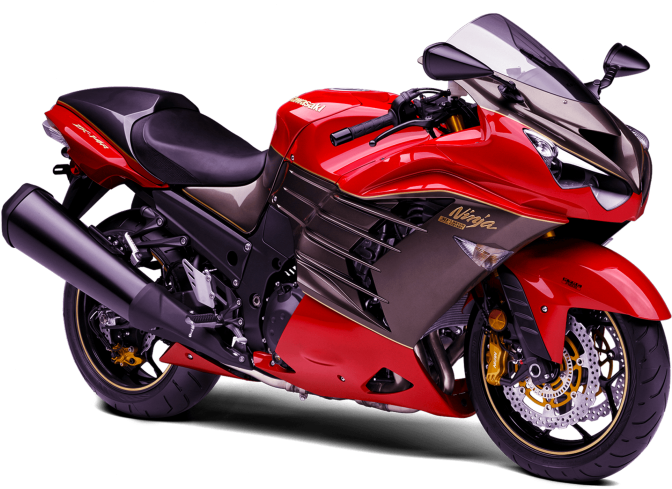 Red Kawasaki Ninja Sportbike PNG Image