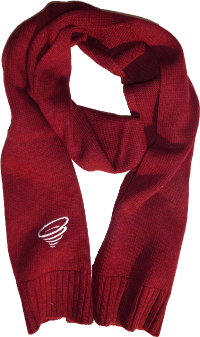 Red Knitted Scarfwith Embroidery PNG Image