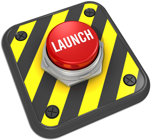 Red Launch Button Graphic PNG Image