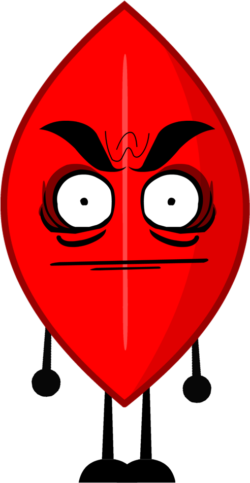 Red Leaf Character Cartoon PNG Image