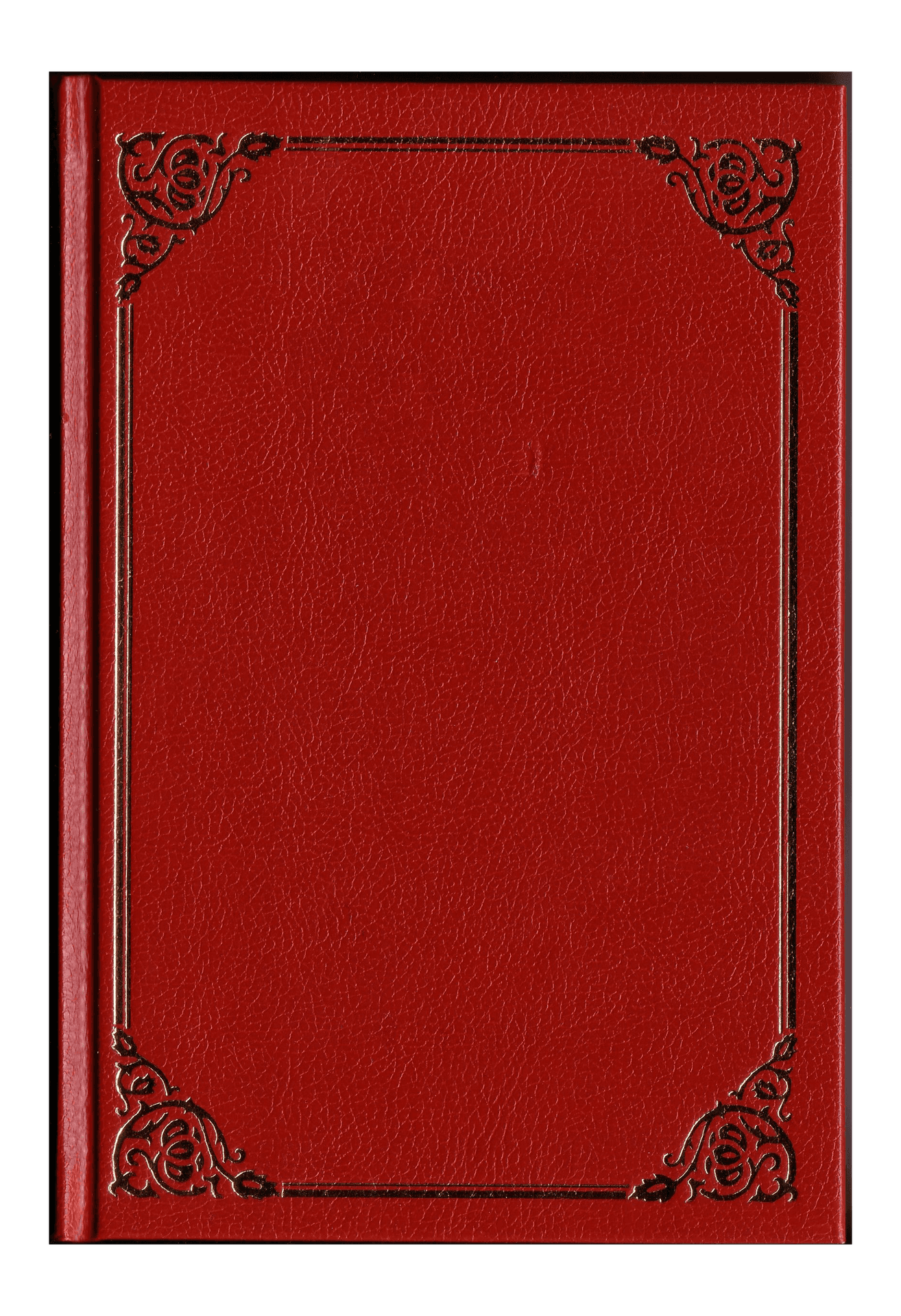 Red Leather Blank Book Cover PNG Image