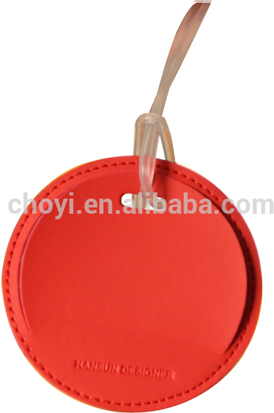 Red Leather Luggage Tag PNG Image