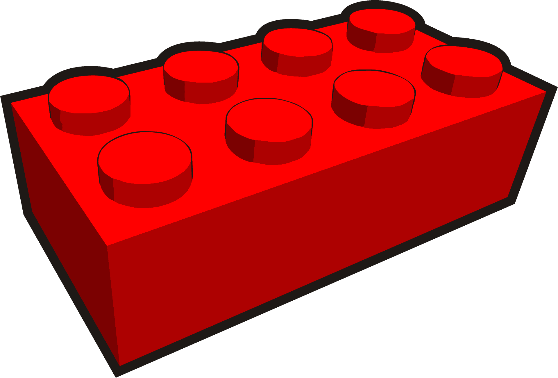 Red Lego Brick Illustration.png PNG Image