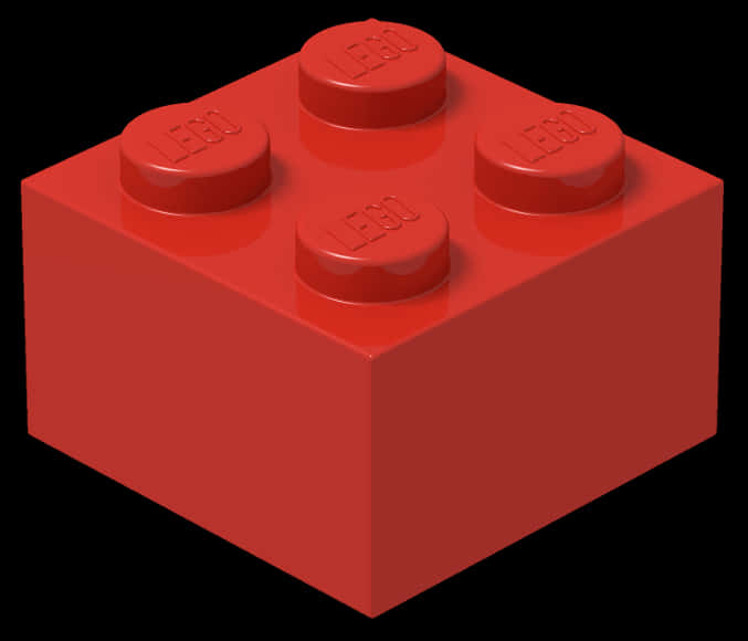 Red Lego Brick Single Piece PNG Image