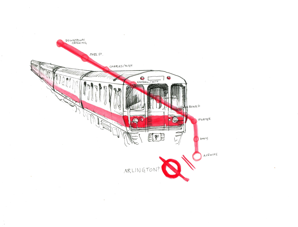 Red Line Subway Illustration PNG Image