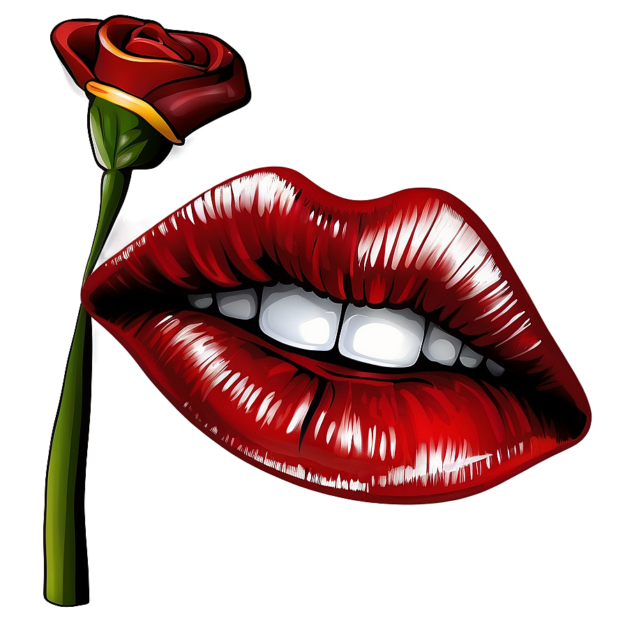 Red Lips Mural Design Png Atr PNG Image