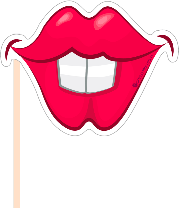 Red Lips Photobooth Prop PNG Image