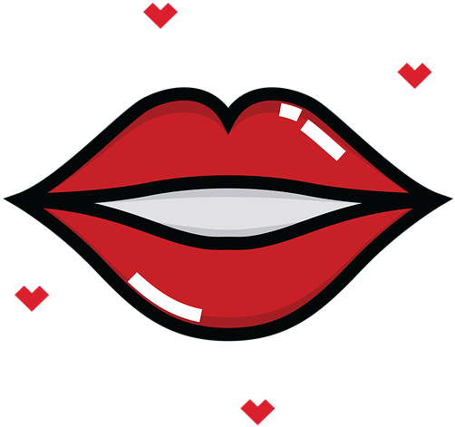 Red Lips Vector Illustration PNG Image