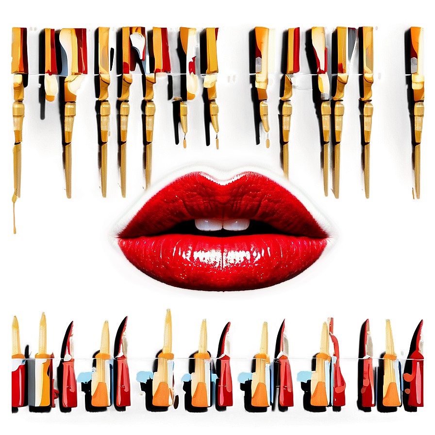 Red Lips With Freckles Png Tvc PNG Image