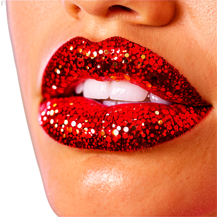 Red Lips With Glitter Png Efj8 PNG Image