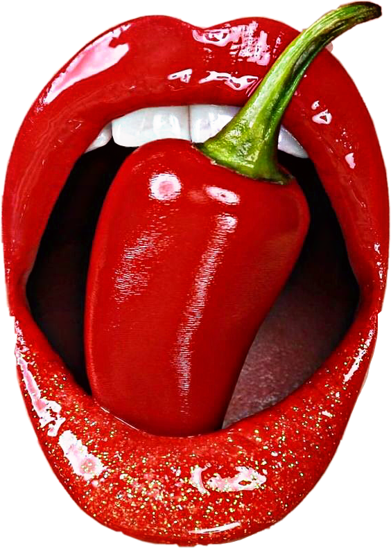 Red Lipswith Chili Pepper PNG Image